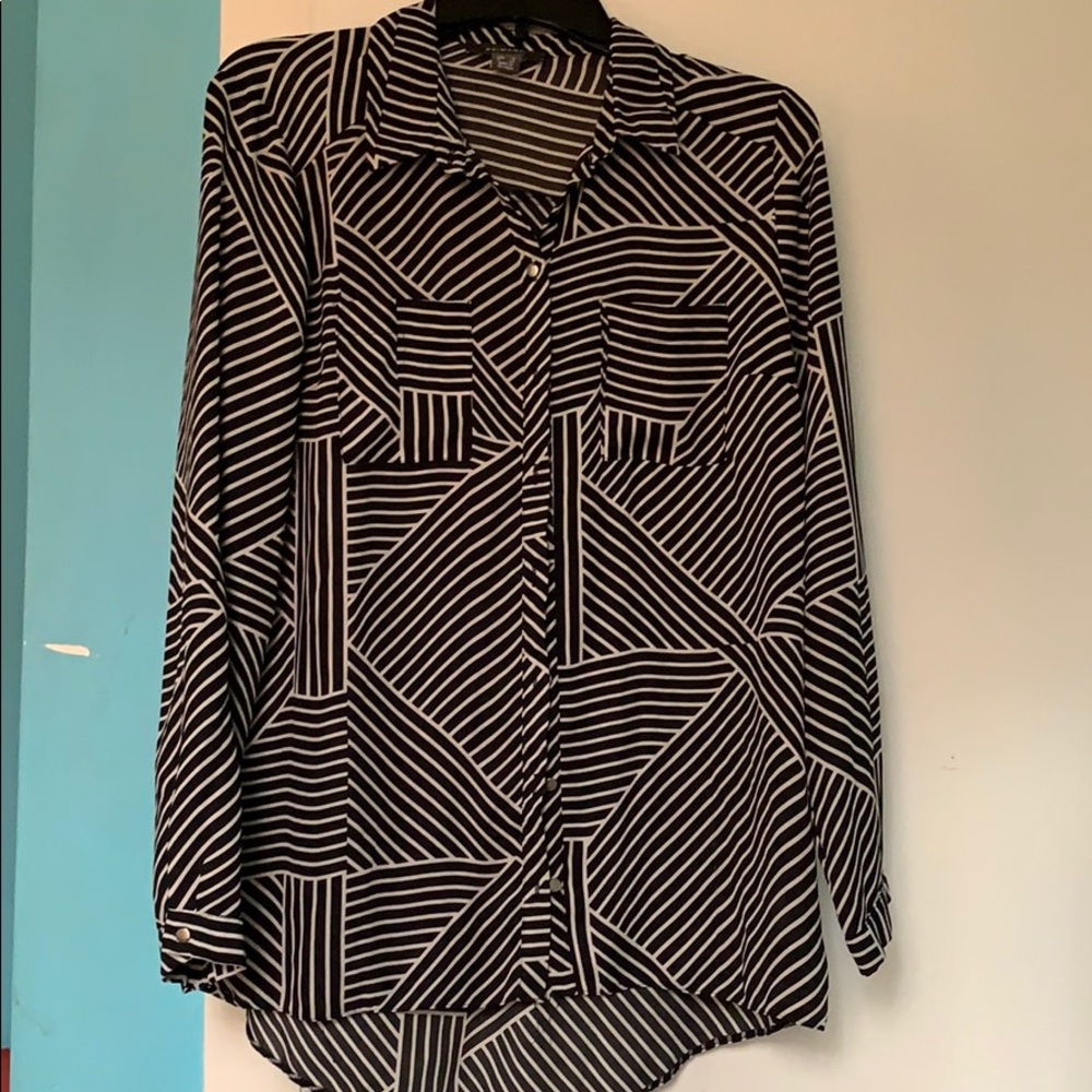 Black & White Pattern Button Up